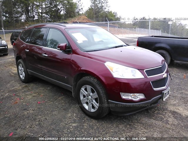 1GNLRFED8AS142479 - 2010 CHEVROLET TRAVERSE LT BURGUNDY photo 1