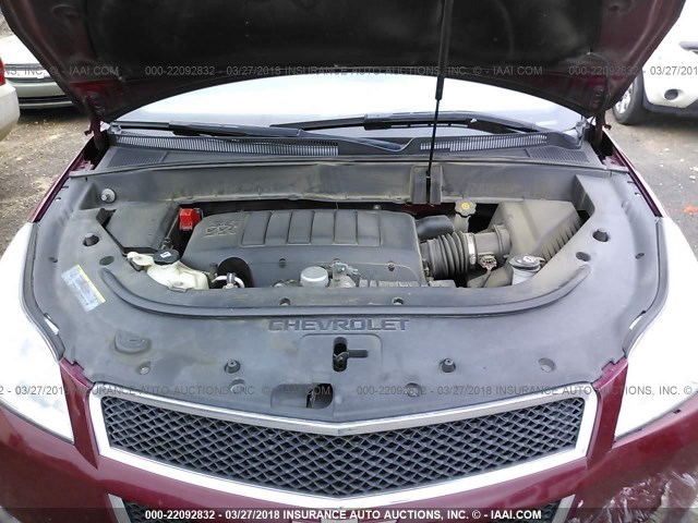 1GNLRFED8AS142479 - 2010 CHEVROLET TRAVERSE LT BURGUNDY photo 10
