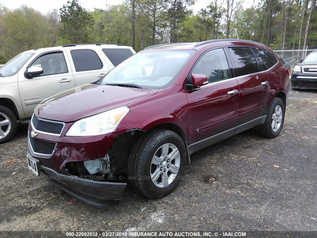 1GNLRFED8AS142479 - 2010 CHEVROLET TRAVERSE LT BURGUNDY photo 2