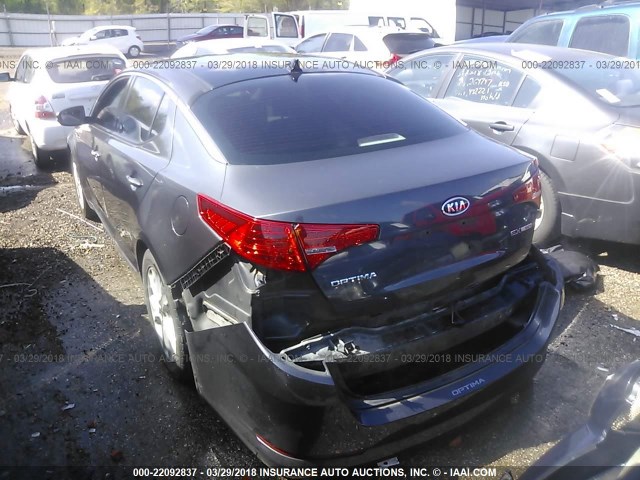 KNAGN4A61B5133542 - 2011 KIA OPTIMA EX/SX GRAY photo 3