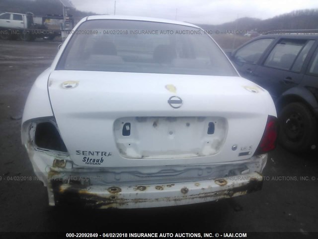 3N1CB51D36L597035 - 2006 NISSAN SENTRA 1.8/1.8S WHITE photo 6