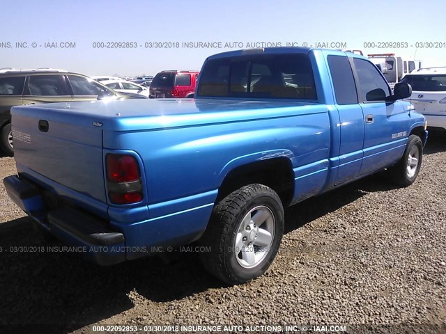 3B7HC13Z9YG146401 - 2000 DODGE RAM 1500 BLUE photo 4