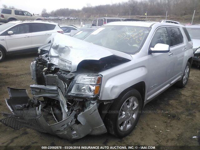 2GKFLYE30D6148265 - 2013 GMC TERRAIN DENALI SILVER photo 2