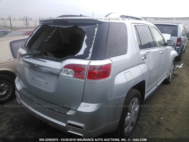 2GKFLYE30D6148265 - 2013 GMC TERRAIN DENALI SILVER photo 4