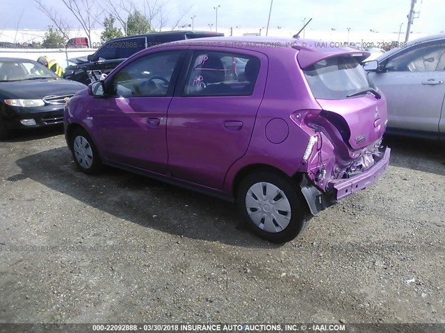 ML32A3HJ5FH058204 - 2015 MITSUBISHI MIRAGE DE PINK photo 3