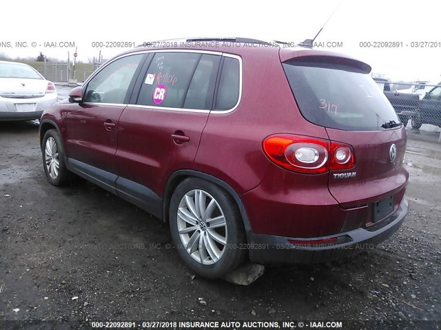 WVGBV7AX8BW001472 - 2011 VOLKSWAGEN TIGUAN S/SE/SEL RED photo 3