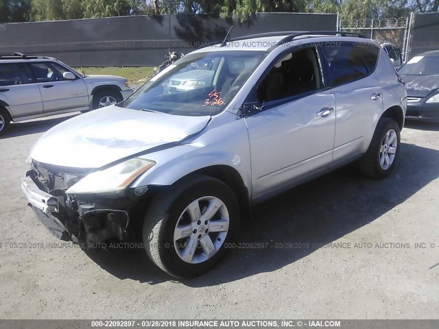 JN8AZ08T96W402781 - 2006 NISSAN MURANO SL/SE/S SILVER photo 2