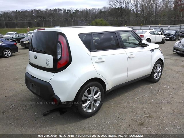 KNDJP3A55F7133915 - 2015 KIA SOUL + WHITE photo 4