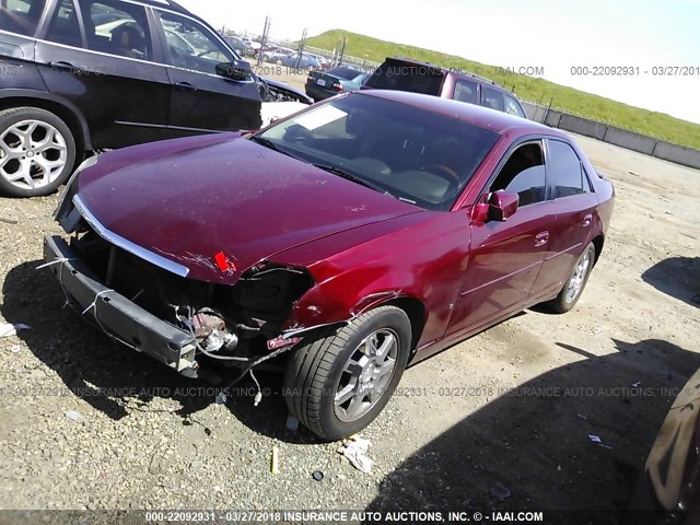 1G6DM57T960131295 - 2006 CADILLAC CTS RED photo 2