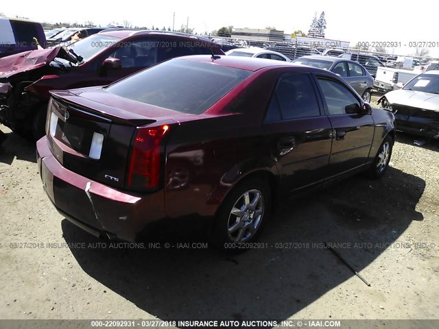 1G6DM57T960131295 - 2006 CADILLAC CTS RED photo 4