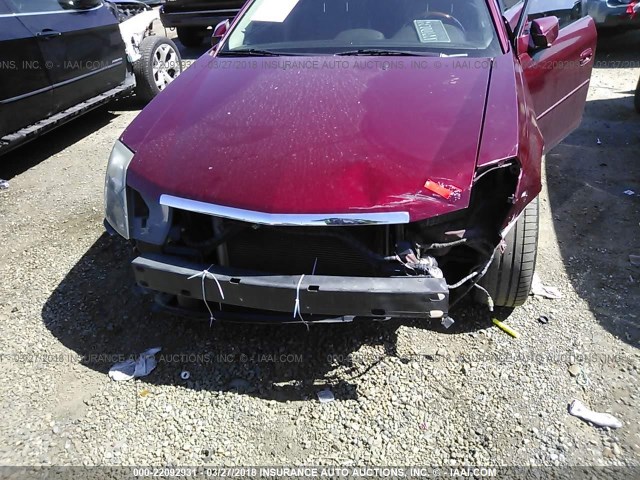 1G6DM57T960131295 - 2006 CADILLAC CTS RED photo 6