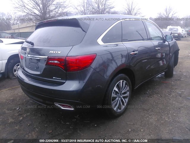 5FRYD4H49GB042294 - 2016 ACURA MDX TECHNOLOGY GRAY photo 4