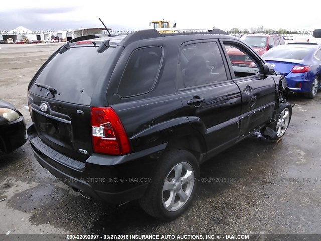 KNDKH3A3XA7703075 - 2010 KIA SPORTAGE EX BLACK photo 4