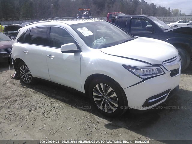 5FRYD3H62FB009454 - 2015 ACURA MDX TECHNOLOGY WHITE photo 1