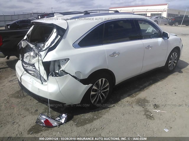 5FRYD3H62FB009454 - 2015 ACURA MDX TECHNOLOGY WHITE photo 4