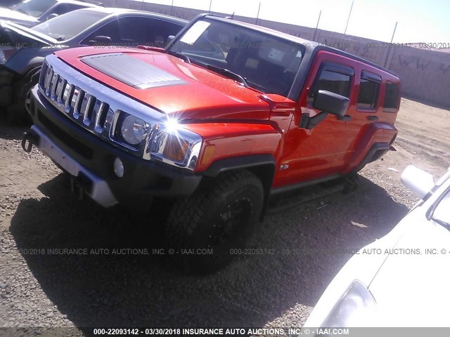 5GTEN13E588151121 - 2008 HUMMER H3 ORANGE photo 2