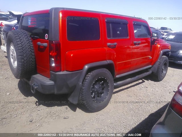 5GTEN13E588151121 - 2008 HUMMER H3 ORANGE photo 4