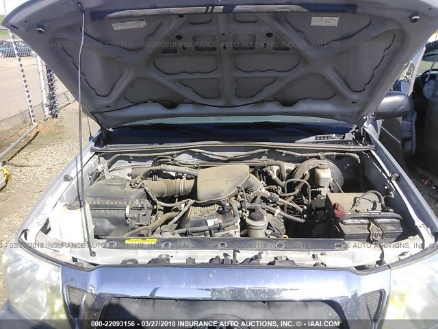 5TETX22N27Z325448 - 2007 TOYOTA TACOMA ACCESS CAB Արծաթագույն լուսանկար 10