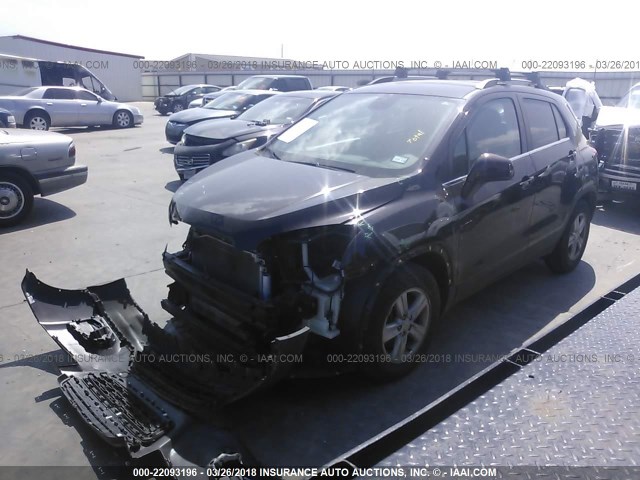 KL7CJLSB0FB223725 - 2015 CHEVROLET TRAX 1LT BLACK photo 2