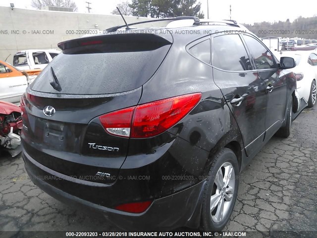 KM8JUCAC5CU542058 - 2012 HYUNDAI TUCSON GLS/LIMITED BLACK photo 4