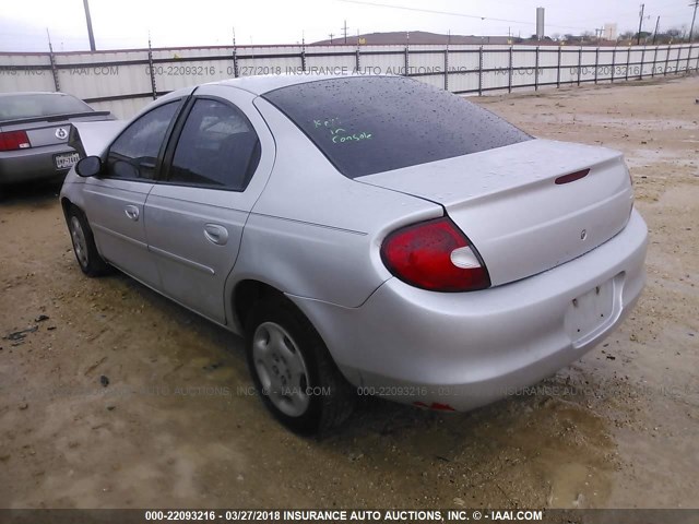 1B3ES26C42D528148 - 2002 DODGE NEON SILVER photo 3