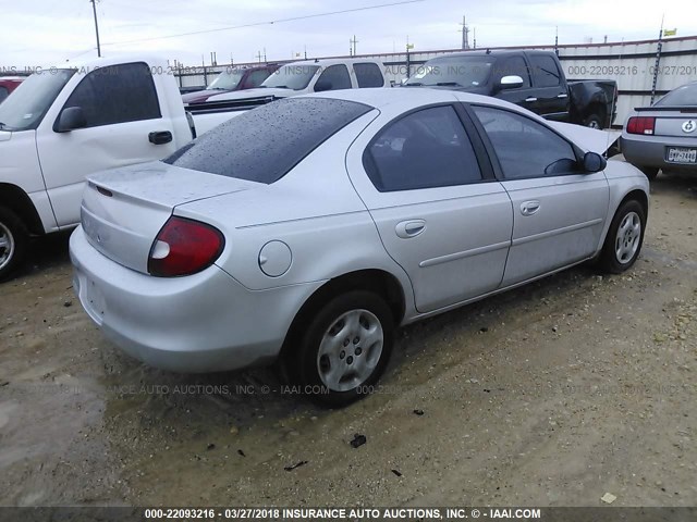 1B3ES26C42D528148 - 2002 DODGE NEON SILVER photo 4