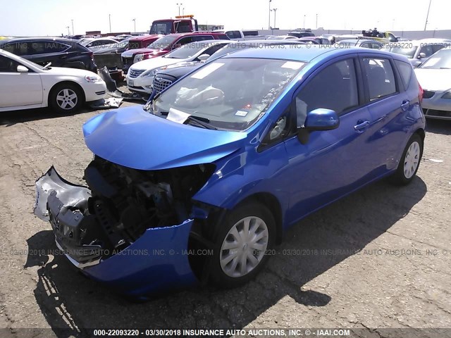3N1CE2CP2EL425168 - 2014 NISSAN VERSA NOTE S/S PLUS/SV/SL BLUE photo 2