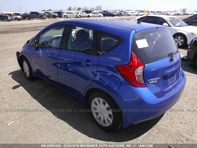 3N1CE2CP2EL425168 - 2014 NISSAN VERSA NOTE S/S PLUS/SV/SL BLUE photo 3