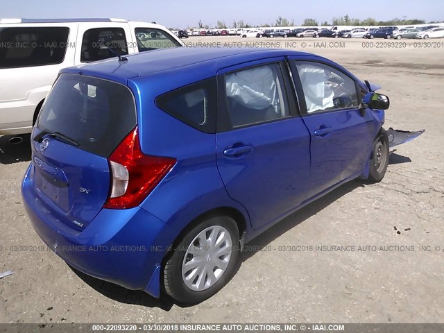 3N1CE2CP2EL425168 - 2014 NISSAN VERSA NOTE S/S PLUS/SV/SL BLUE photo 4