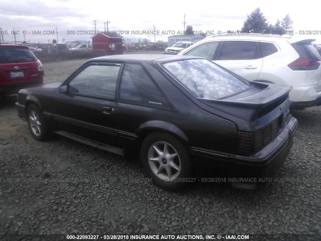 1FABP42E1HF199000 - 1987 FORD MUSTANG GT BLACK photo 3