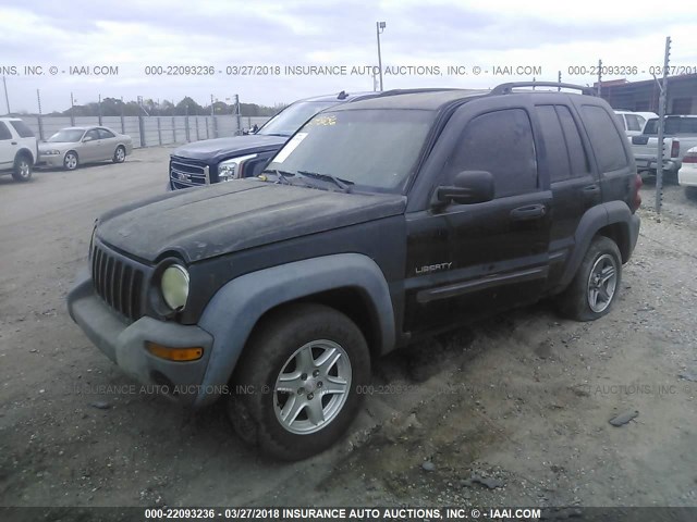 1J4GL48K64W326191 - 2004 JEEP LIBERTY SPORT BLACK photo 2