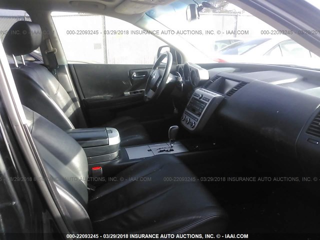 JN8AZ08W77W666481 - 2007 NISSAN MURANO SL/SE/S BLACK photo 5