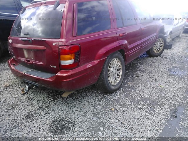 1J4GW58N94C314805 - 2004 JEEP GRAND CHEROKEE LIMITED RED photo 4