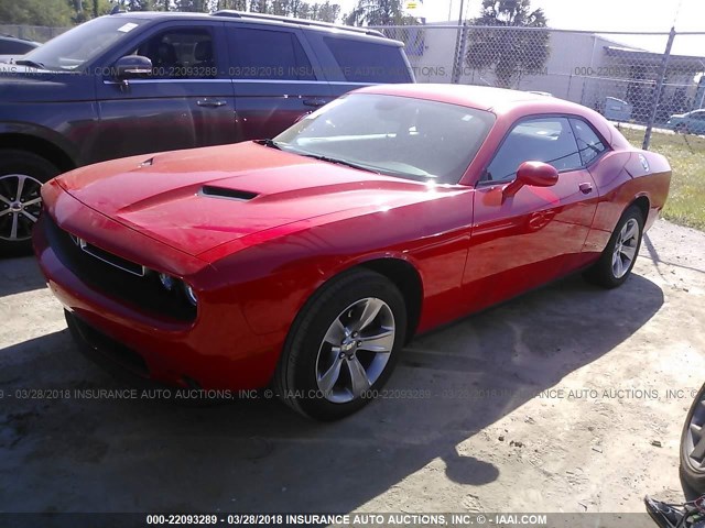 2C3CDZAG4GH274944 - 2016 DODGE CHALLENGER SXT RED photo 2