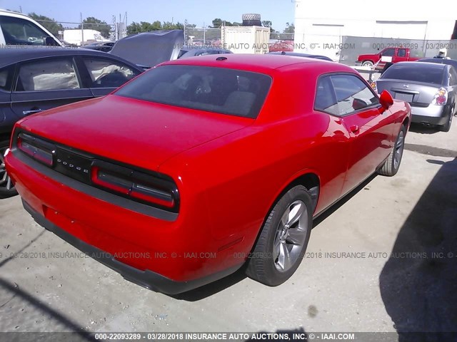 2C3CDZAG4GH274944 - 2016 DODGE CHALLENGER SXT RED photo 4