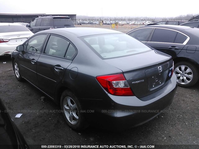 19XFB5F50CE003335 - 2012 HONDA CIVIC NATURAL GAS GRAY photo 3