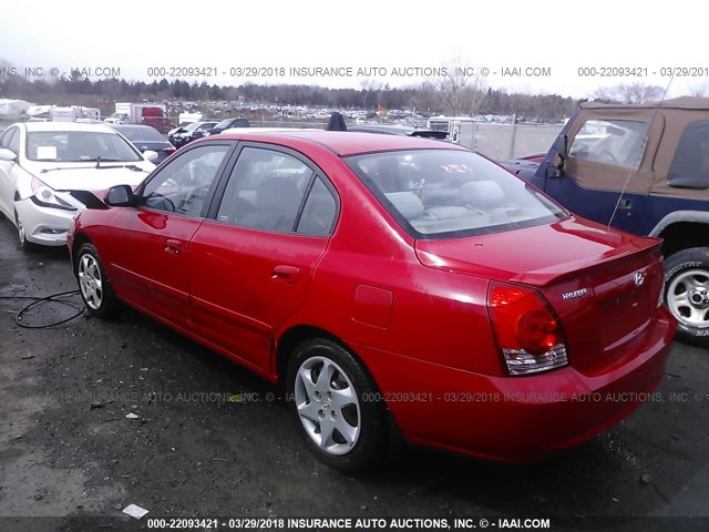 KMHDN46DX5U185416 - 2005 HYUNDAI ELANTRA GLS/GT RED photo 3