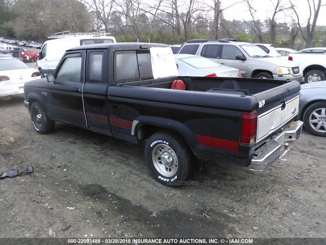 1FTCR14X7MTA27572 - 1991 FORD RANGER SUPER CAB BLACK photo 3