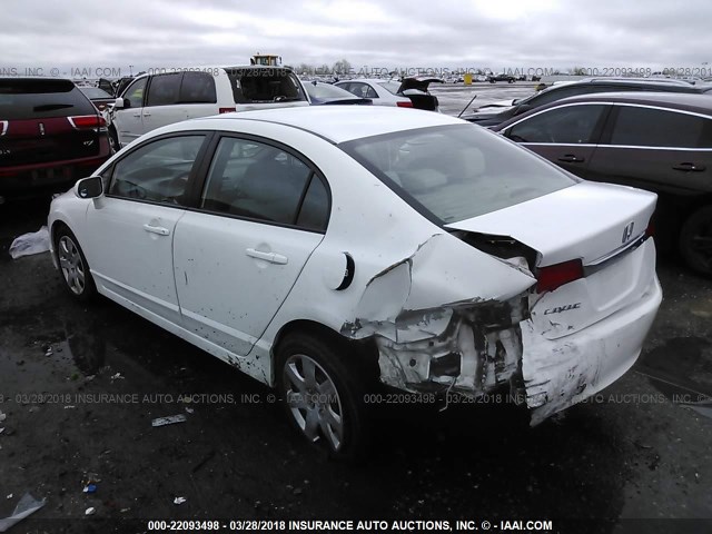 2HGFA1F5XAH574183 - 2010 HONDA CIVIC LX WHITE photo 3