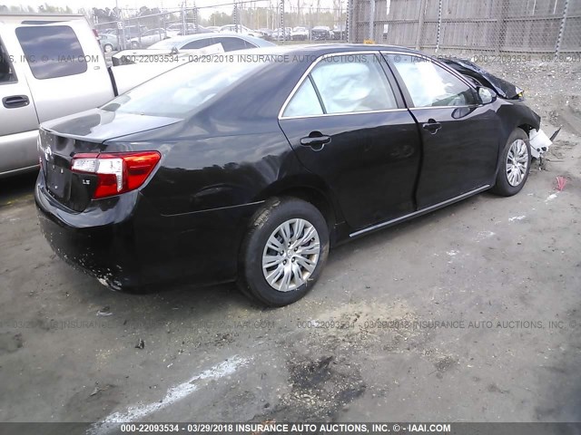 4T1BF1FK9EU339289 - 2014 TOYOTA CAMRY L/SE/LE/XLE BLACK photo 4