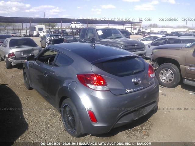 KMHTC6AD8DU142678 - 2013 HYUNDAI VELOSTER GRAY photo 3