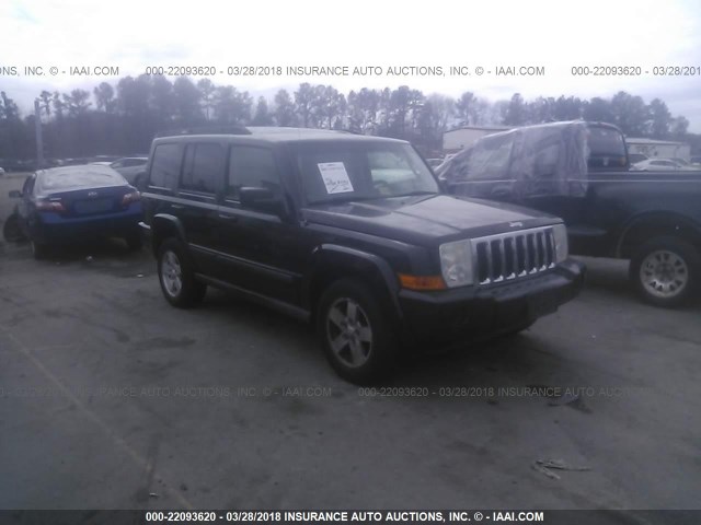 1J8HH48K67C538051 - 2007 JEEP COMMANDER BLACK photo 1