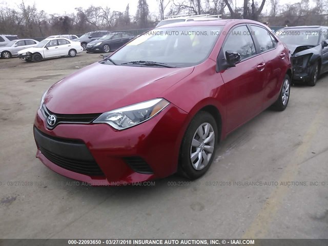 2T1BURHEXEC135209 - 2014 TOYOTA COROLLA L/LE/LE PLS/PRM/S/S PLS RED photo 2