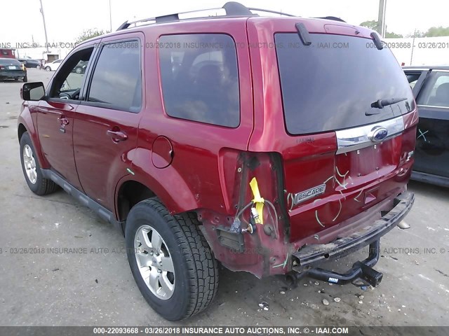 1FMCU0EGXCKA37360 - 2012 FORD ESCAPE LIMITED RED photo 3