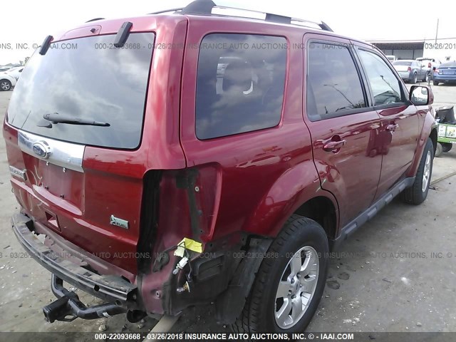 1FMCU0EGXCKA37360 - 2012 FORD ESCAPE LIMITED RED photo 4