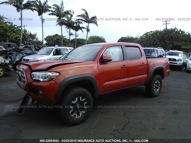 3TMCZ5AN7HM088600 - 2017 TOYOTA TACOMA DBL CAB/SR/TRDSPT/OR/PRO ნარინჯისფერი ფოტო 2