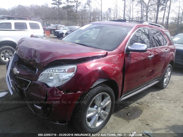 2GNFLHE36E6296635 - 2014 CHEVROLET EQUINOX LTZ RED photo 2