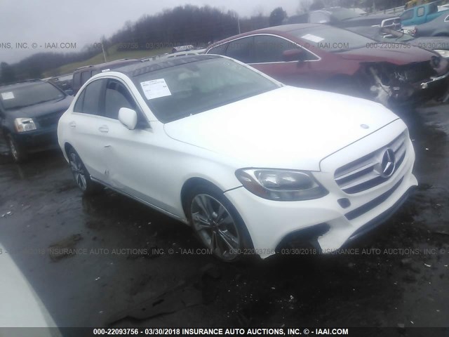 55SWF4KB6HU222522 - 2017 MERCEDES-BENZ C 300 4MATIC WHITE photo 1