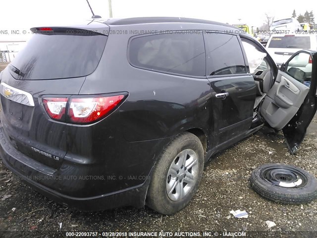 1GNKRFED9FJ316049 - 2015 CHEVROLET TRAVERSE LS BLACK photo 4