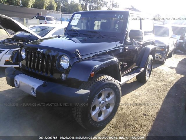 1C4AJWBG5FL512696 - 2015 JEEP WRANGLER SAHARA BLACK photo 2